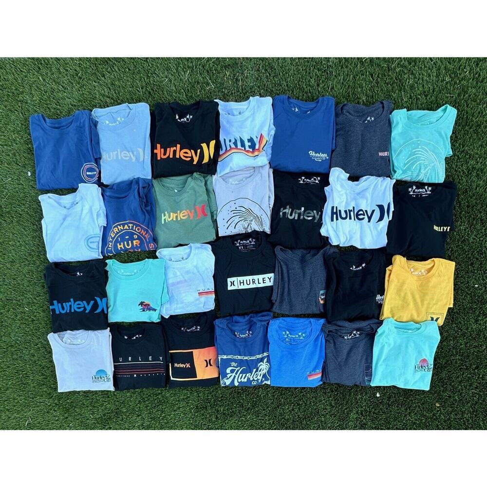 Lot of 2 Hurley Men's T-Shirt Mystery Bundle Short Sleeve Crewneck Tee